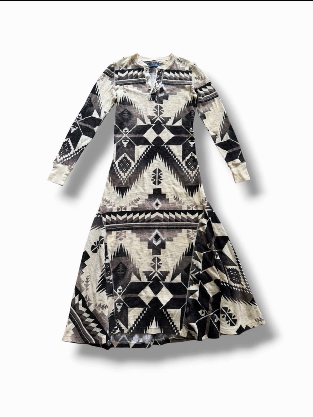 Polo Ralph Lauren Southwestern Print Dress XS Long Sleeve Boho Aztec Knit